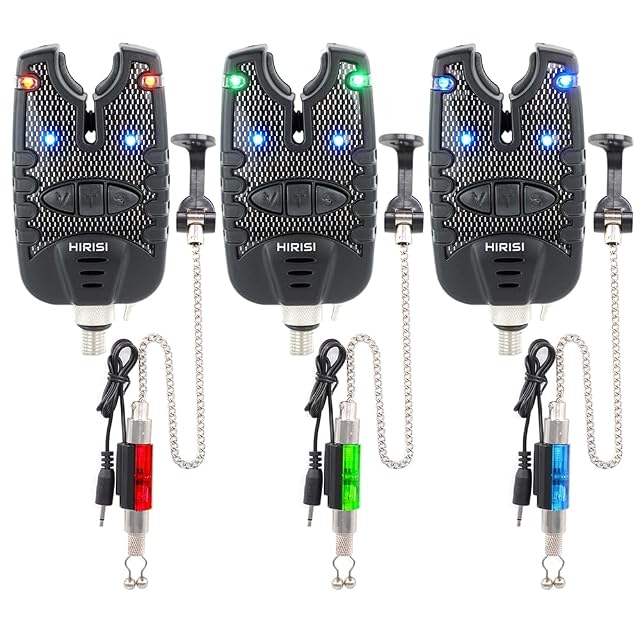 Hirisi Tackle Set aus Bissanzeiger und Swinger mit farbigen LED-Lichtern
