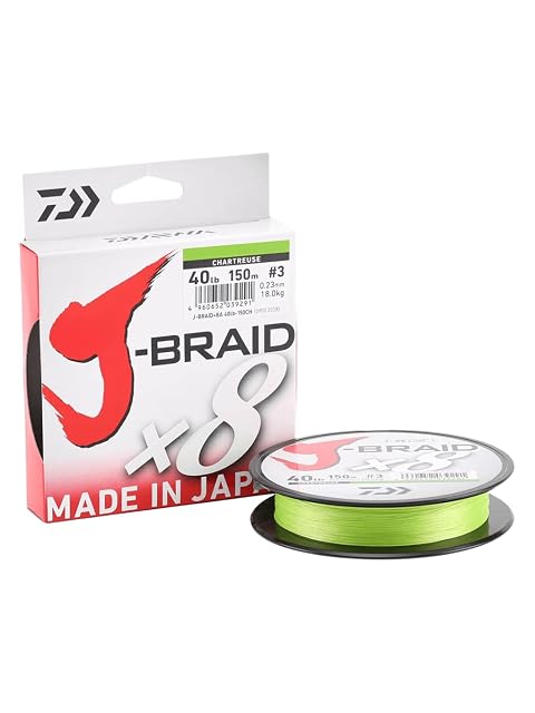 Daiwa J-Braid 8 chartreuse achtfach geflochtene Angelschnur, 300 m