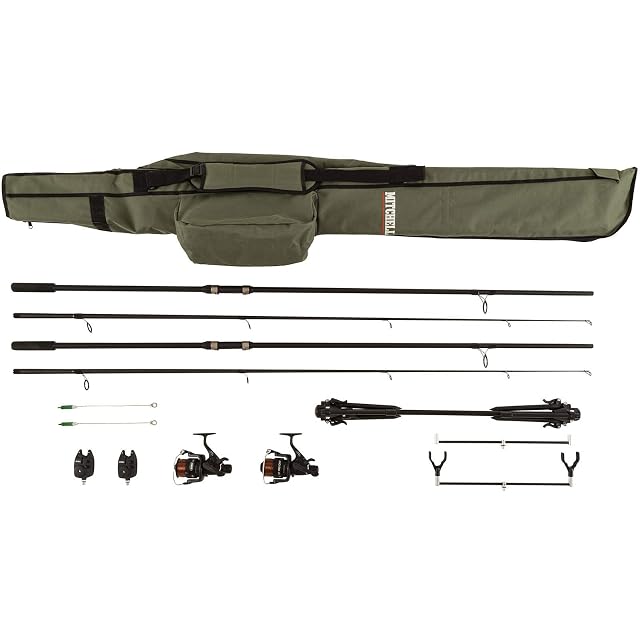 Mitchell GT Pro Karpfenset mit zwei Ruten, zwei Rollen, Bissanzeigern und Rod Pod