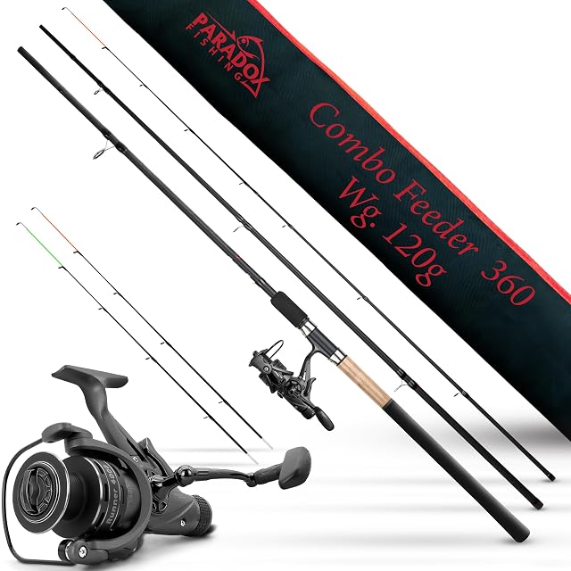 Paradox Fishing Feederrute mit Runner 4000 Rolle und farbigen Zitterspitzen