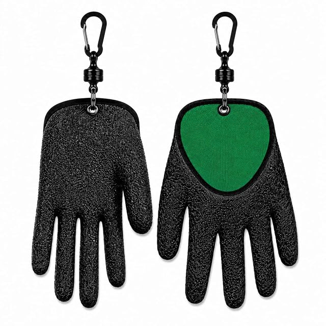 SPHOSWHP Paar rutschfeste Angel-Landehandschuhe mit Magnetclips