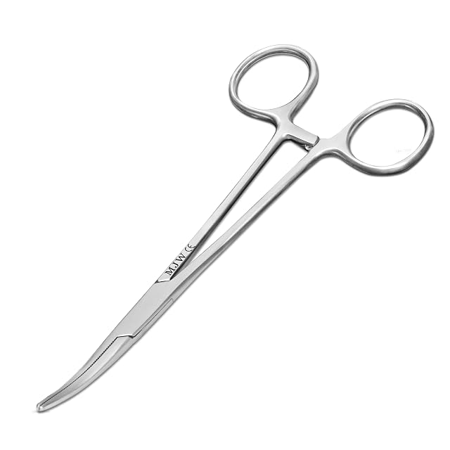 MJW gebogene Arterienklemme aus Edelstahl zum Angeln