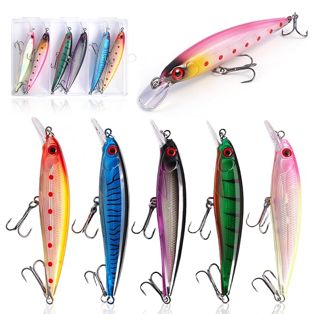 PAYFULLY sechsteiliges Crankbait-Set in natürlichen Camouflage-Mustern
