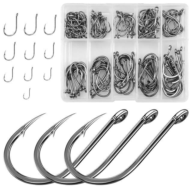 Jinlaili 100-teiliges Ösenhaken-Set in zehn Größen