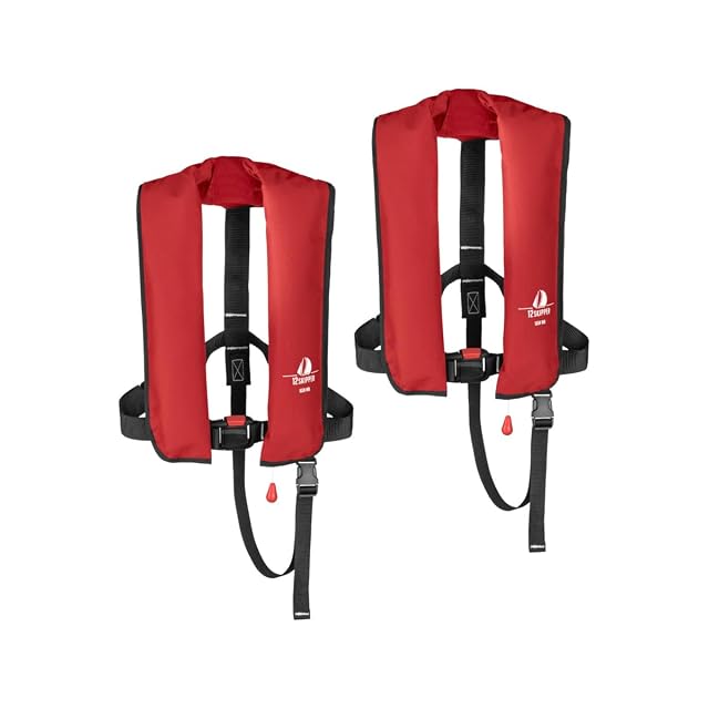 Paar automatische 12skipper Classic Rettungswesten in Rot