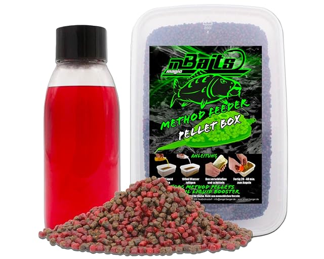 Angel-Berger Magic Baits Method Feeder Pelletbox, Red Garlic, 500 g