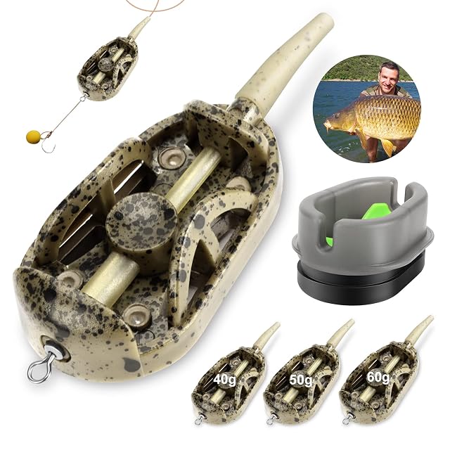Realure 4-in-1 Aluminium-Method-Feeder-Set mit Schnellauslöseform