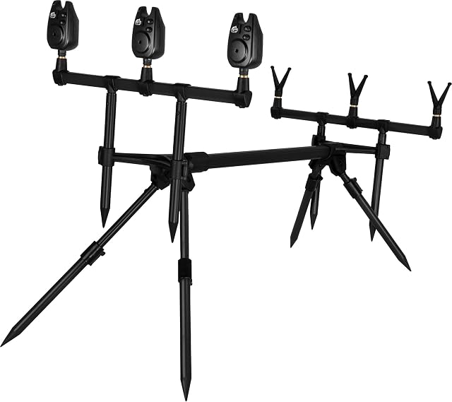 normani Rod Pod aus Aluminium mit drei Bissanzeigern und V-Auflagen
