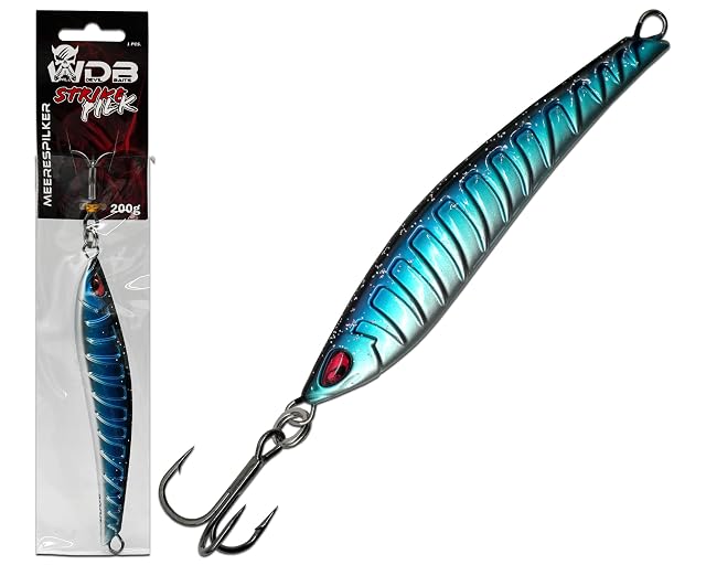 Wild Devil Baits Strike Pilker in Blauhering, 100 g