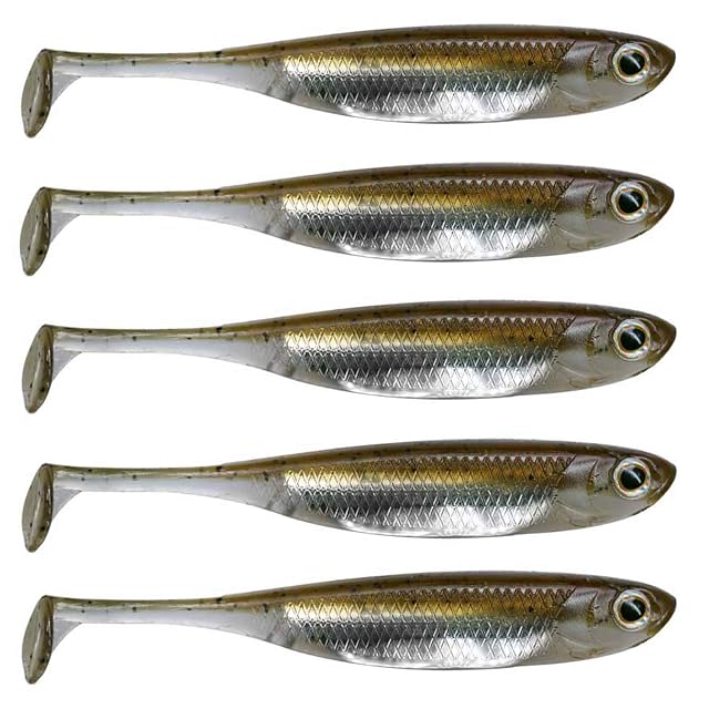 QualyQualy 10-cm-Paddeltail-Gummifische mit Blitzfolie im Bauch