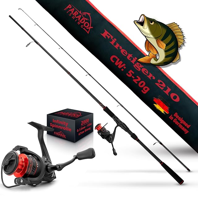 Paradox Fishing Firetiger Spinnrute mit abgestimmter Infinity-2000-Rolle