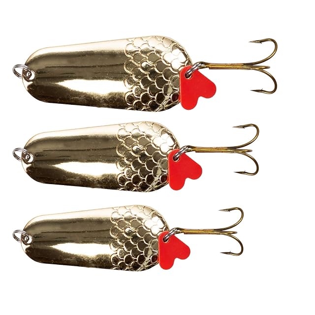 Zite Fishing dreiteiliges Hechtblinker-Set mit roten Reizfähnchen