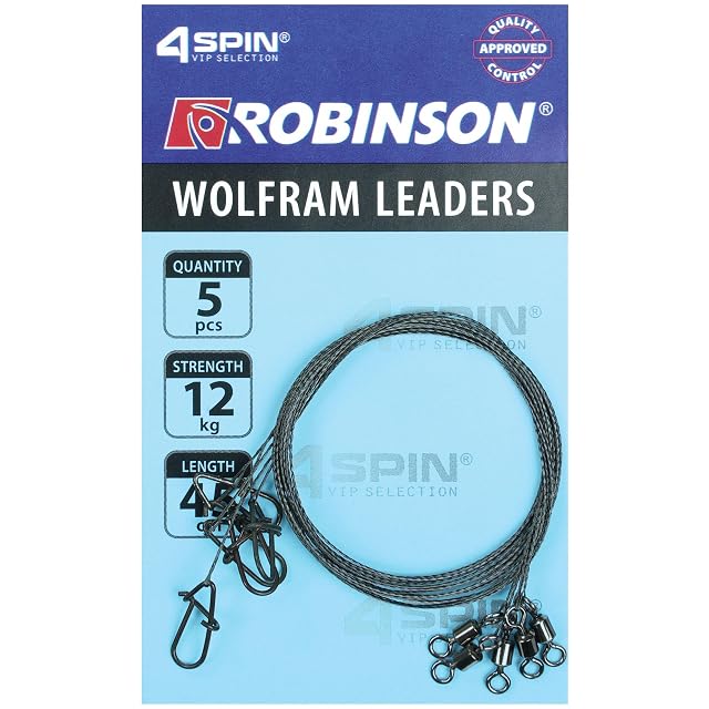 Robinson Wolfram-Vorfach für Hecht und Zander, 45 cm, Fünferset